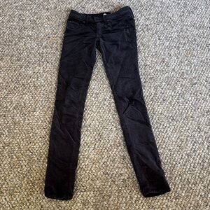 Rag&Bone Black/dark gray Velvet Skinny Pants size 23 like new